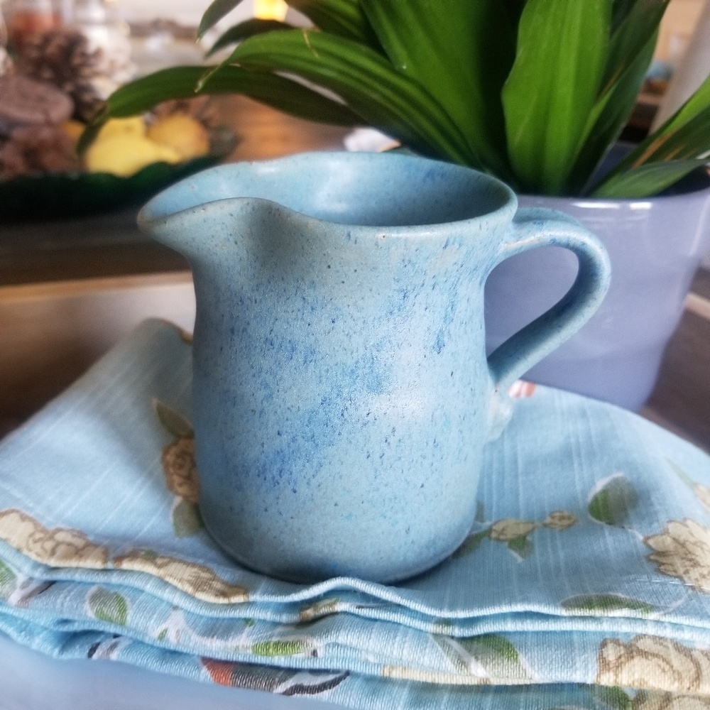 Blue stoneware Farmhouse Creamer Pitcher